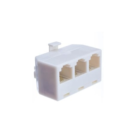 Cable Wholesale Telephone Jack Line Separator, RJ11/RJ12 Male to 3 RJ11/RJ12 Female, Line 1, Line 2, Line 1 and 2 PA-6P4C-3
